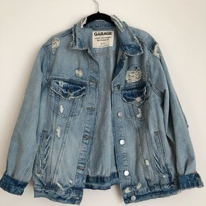 Garage Distressed Boyfriend Denim Jacket LG